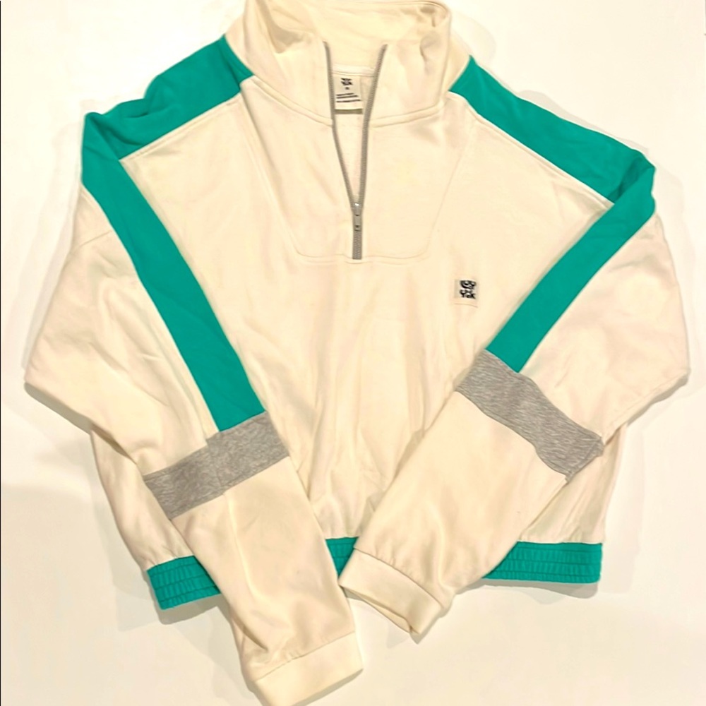 Lucy & Yak color block quarter zip sweatshirt